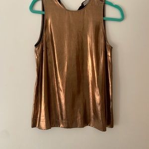 Brunello Cucinelli Bronze metallic lame tank